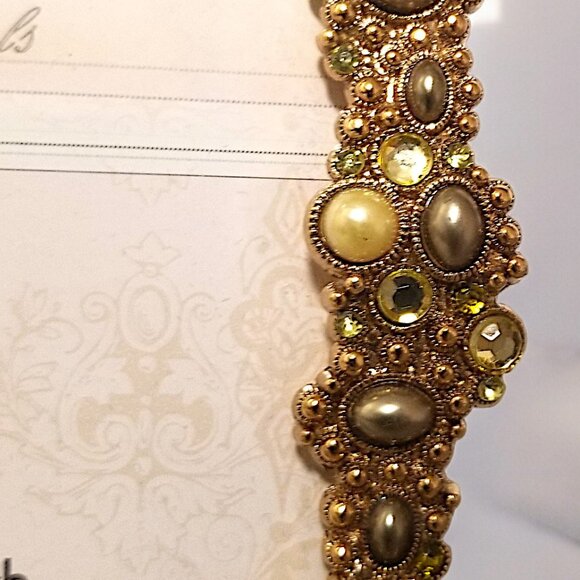 Cabochon, Crystals and Pearls Photo Frame Belle Maison Jeweled Tabletop … - Picture 11 of 14